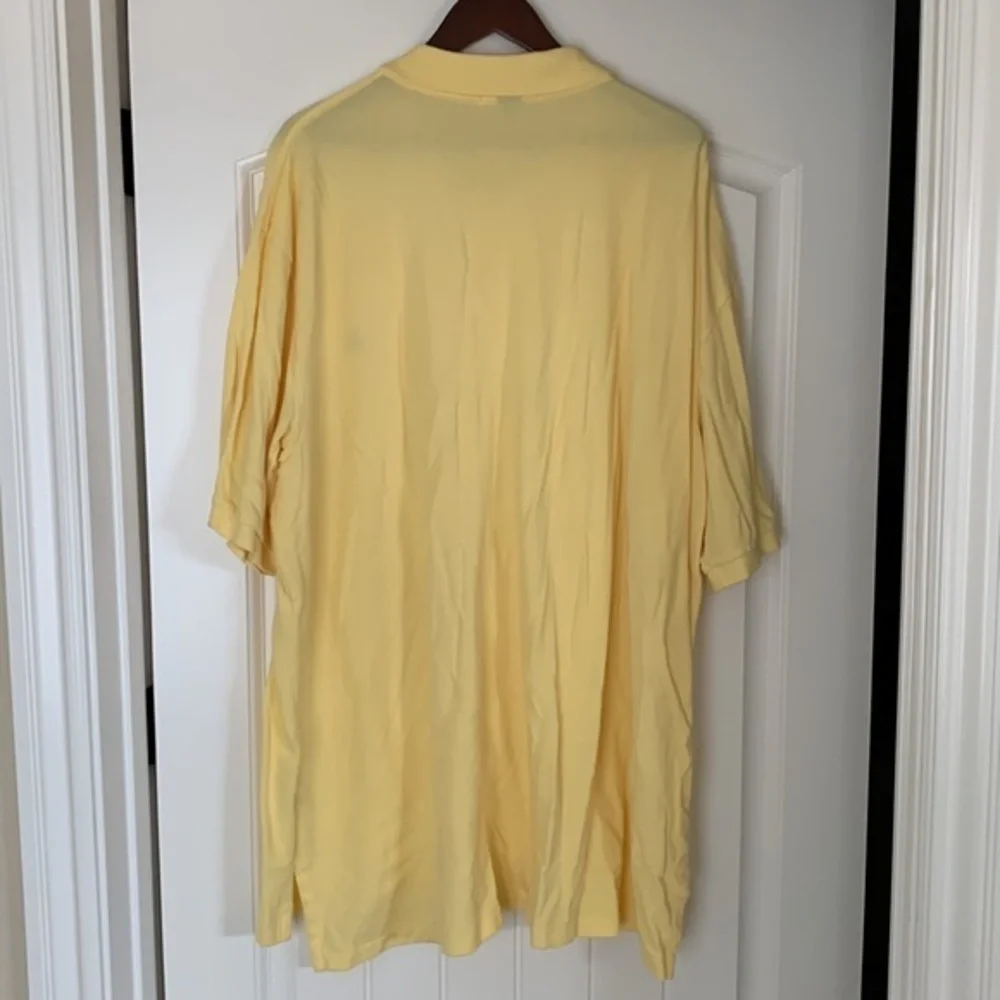 Polo Ralph Lauren Mens 4XLT Big Tall Short Sleeve Pique‎ Polo Shirt Yellow Pony